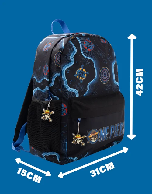 One Piece Unisex Kids Black Skull Map Backpack (One Size) - One Size Image 6