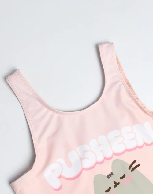 Vanilla Underground Pusheen Girls Multicoloured Bubble Font 1 Piece Swimming Costume (9-14 Years) - 9-10 Yrs Image 5