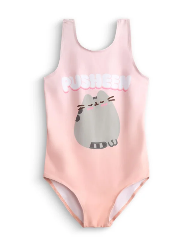 Vanilla Underground Pusheen Girls Multicoloured Bubble Font 1 Piece Swimming Costume (9-14 Years)