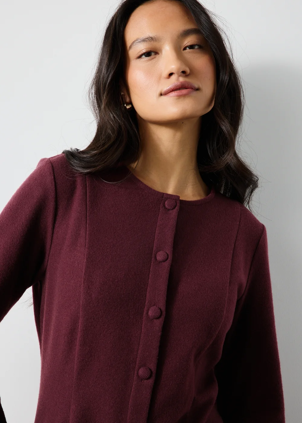 Wine Peplum Co Ord Top - Size 8 Image 3