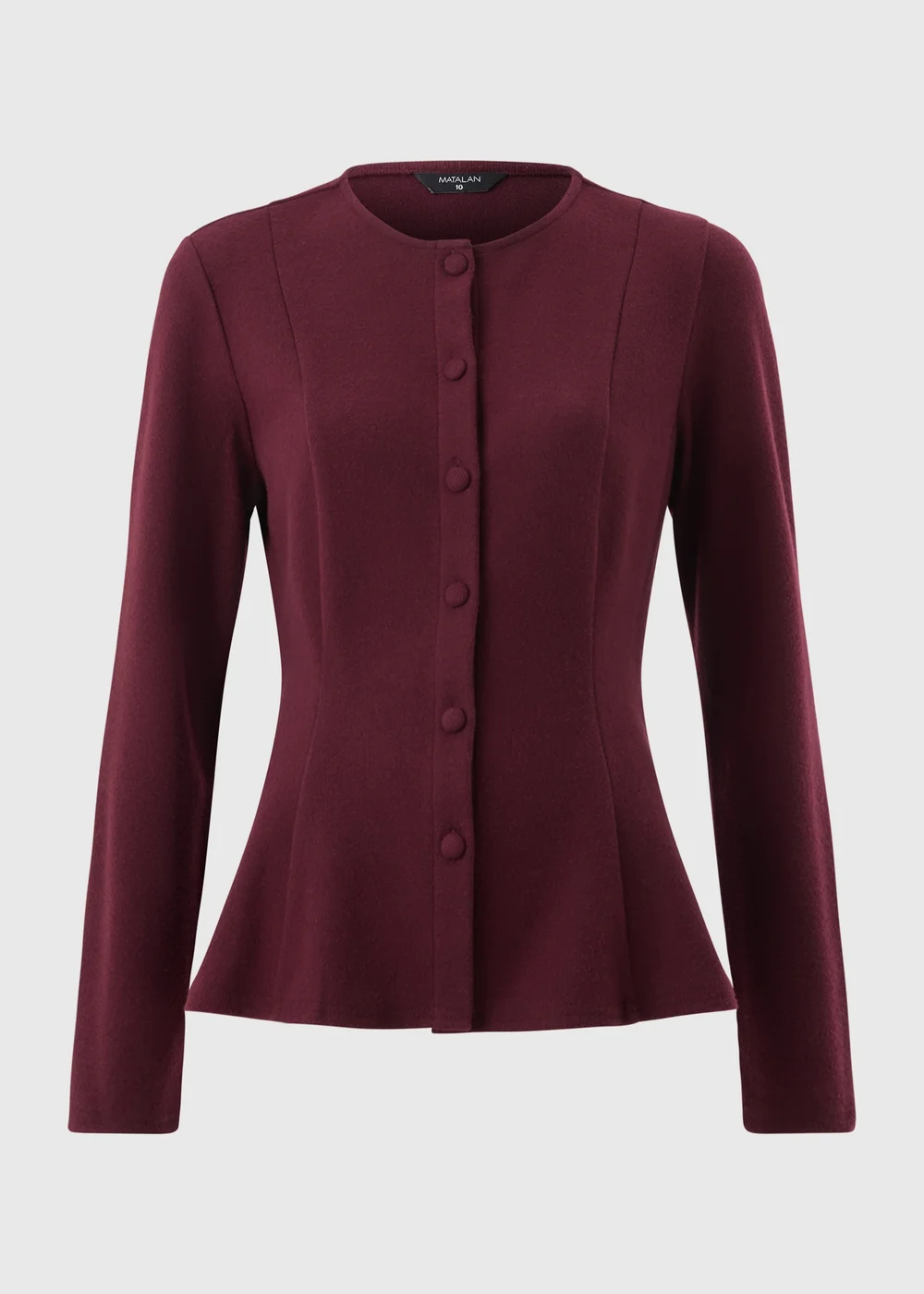 Wine Peplum Co Ord Top - Size 8 Image 5