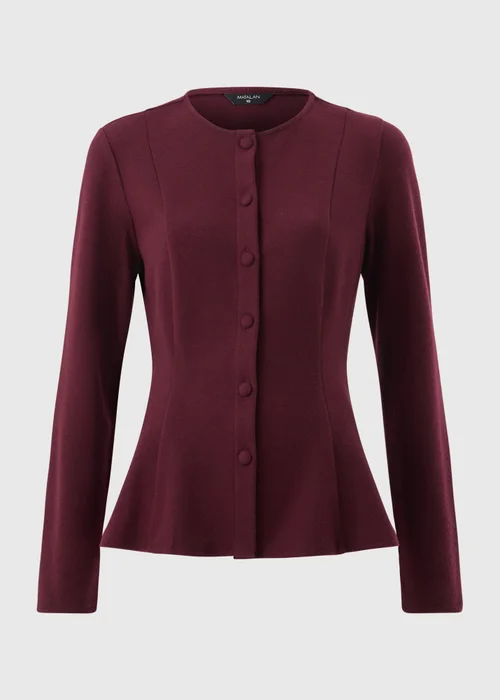 Wine Peplum Co Ord Top - Size 8 Image 5