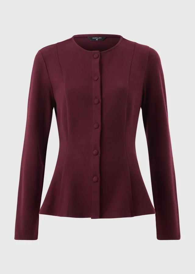 Wine Peplum Co Ord Top