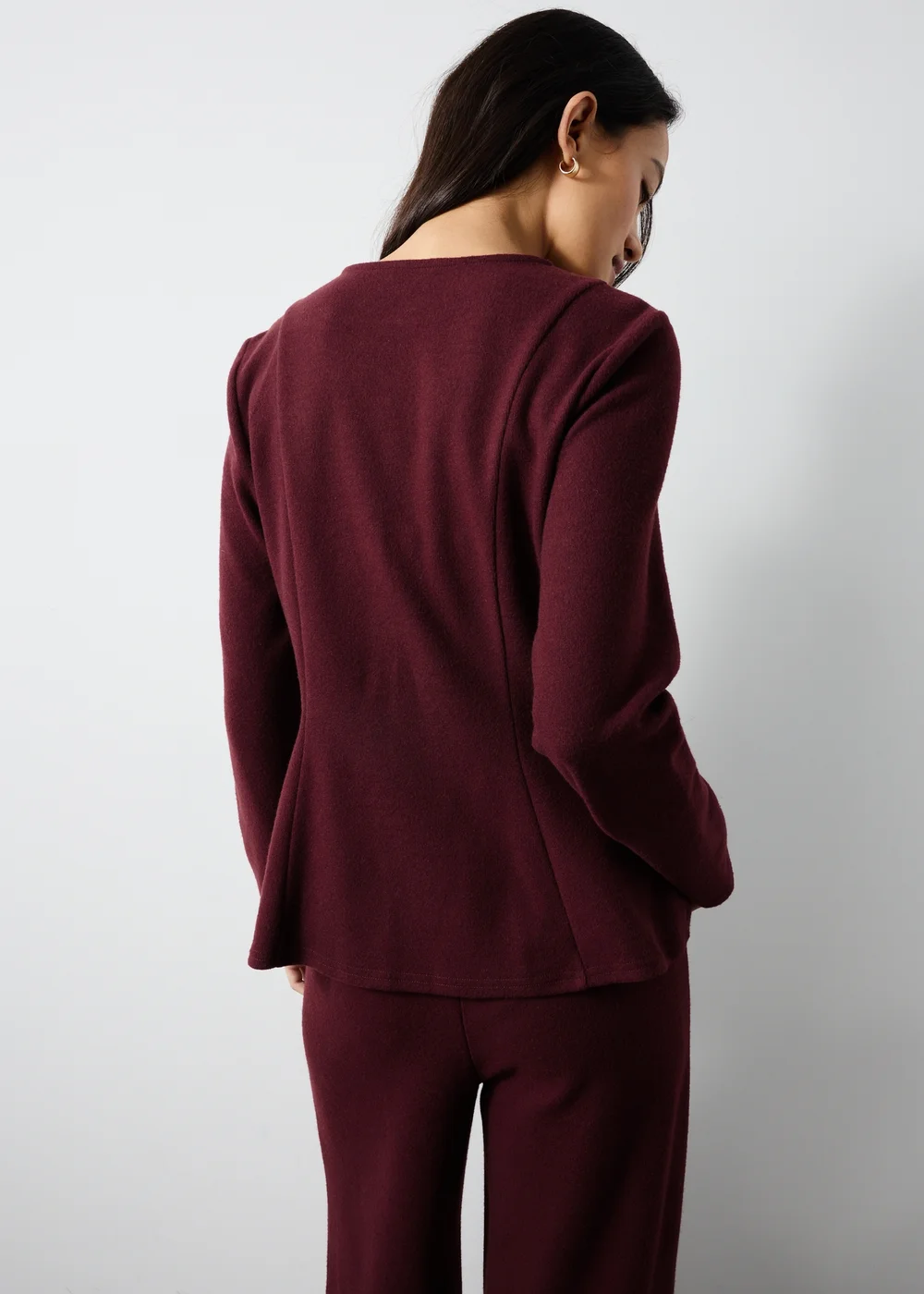 Wine Peplum Co Ord Top - Size 8 Image 2