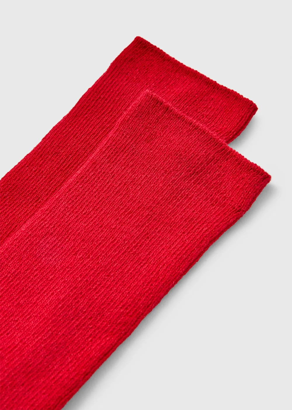 Red Ribbed Socks - One Size Image 2
