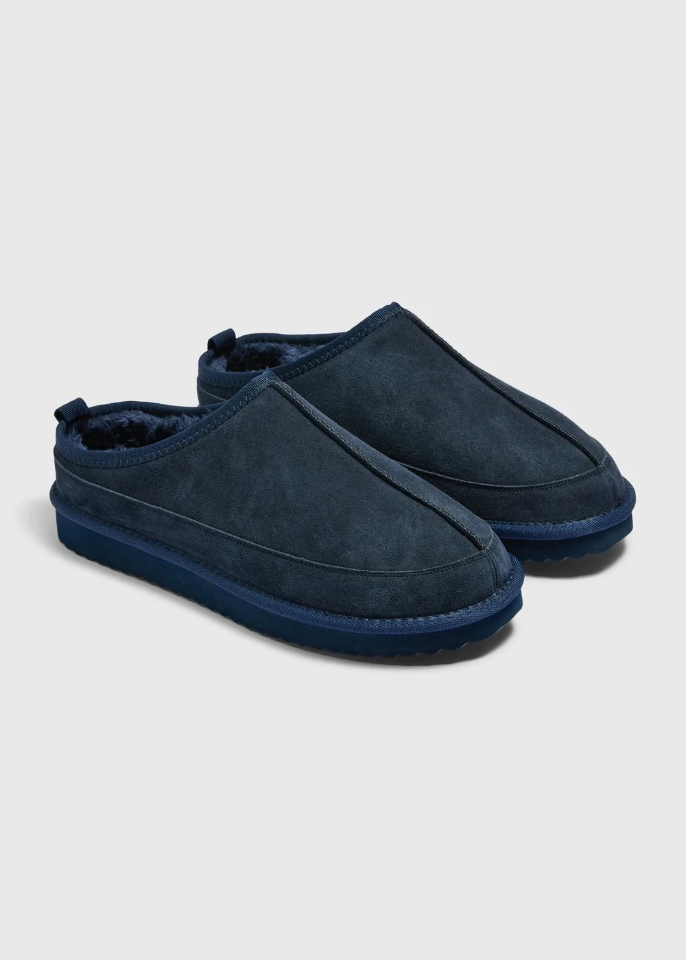 Navy Suede Mule Slippers - Size 6 Image 1