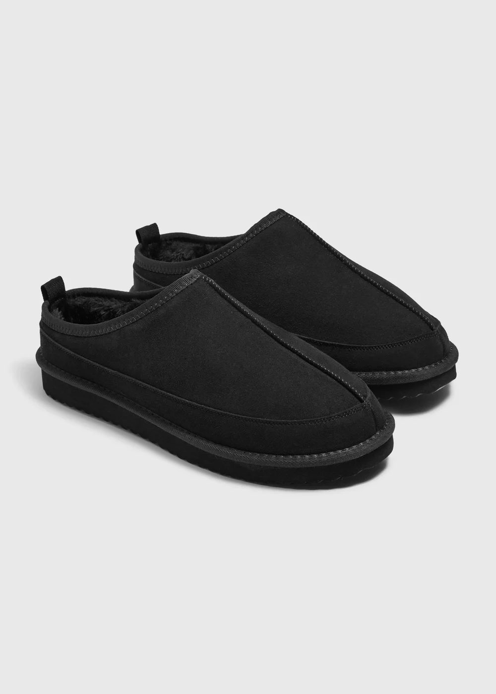 Black Suede Mule Slippers - Size 6 Image 1