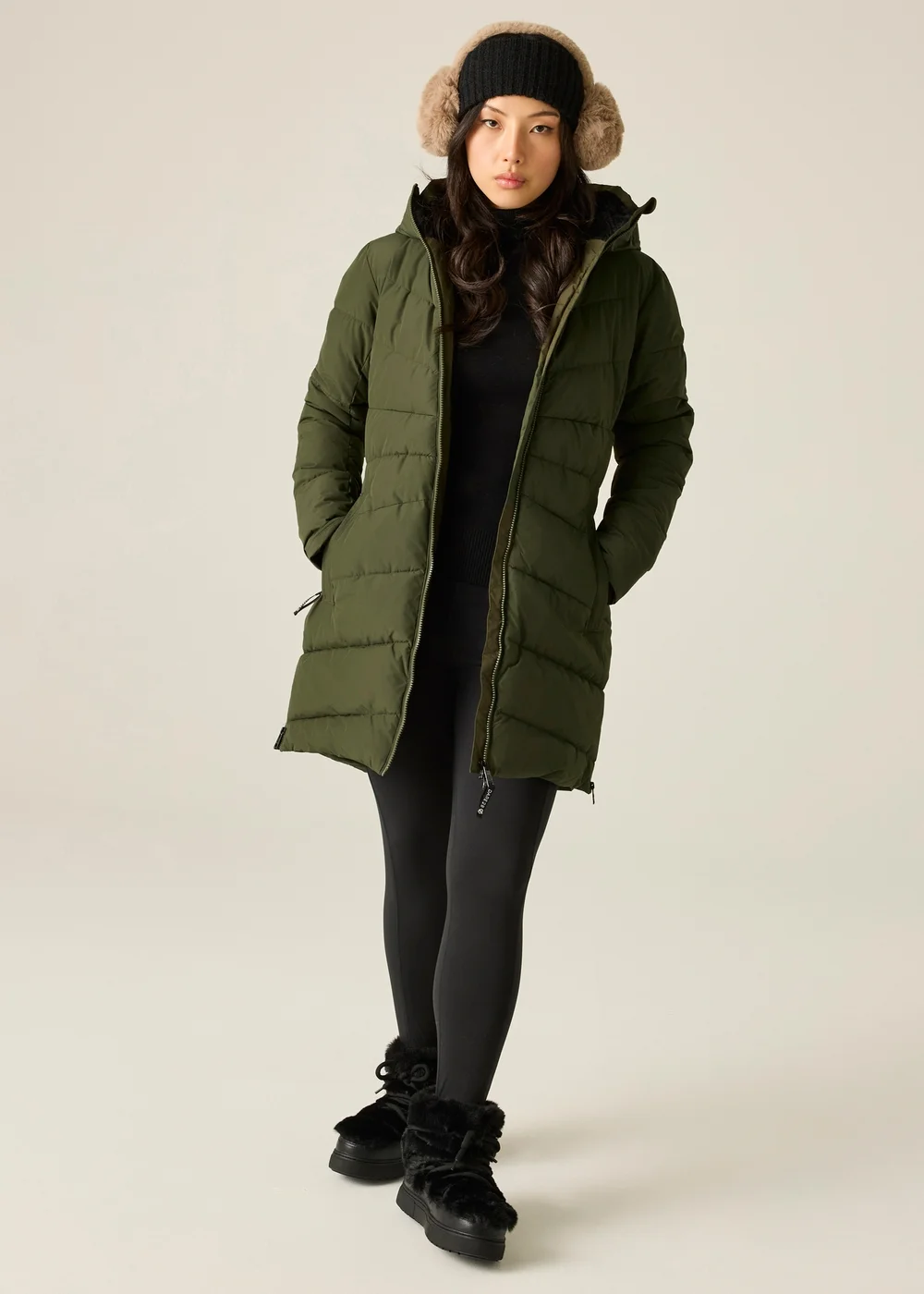 Dare 2B Khaki Glacier Long Waterproof Insulated Jacket - 14 Image 3