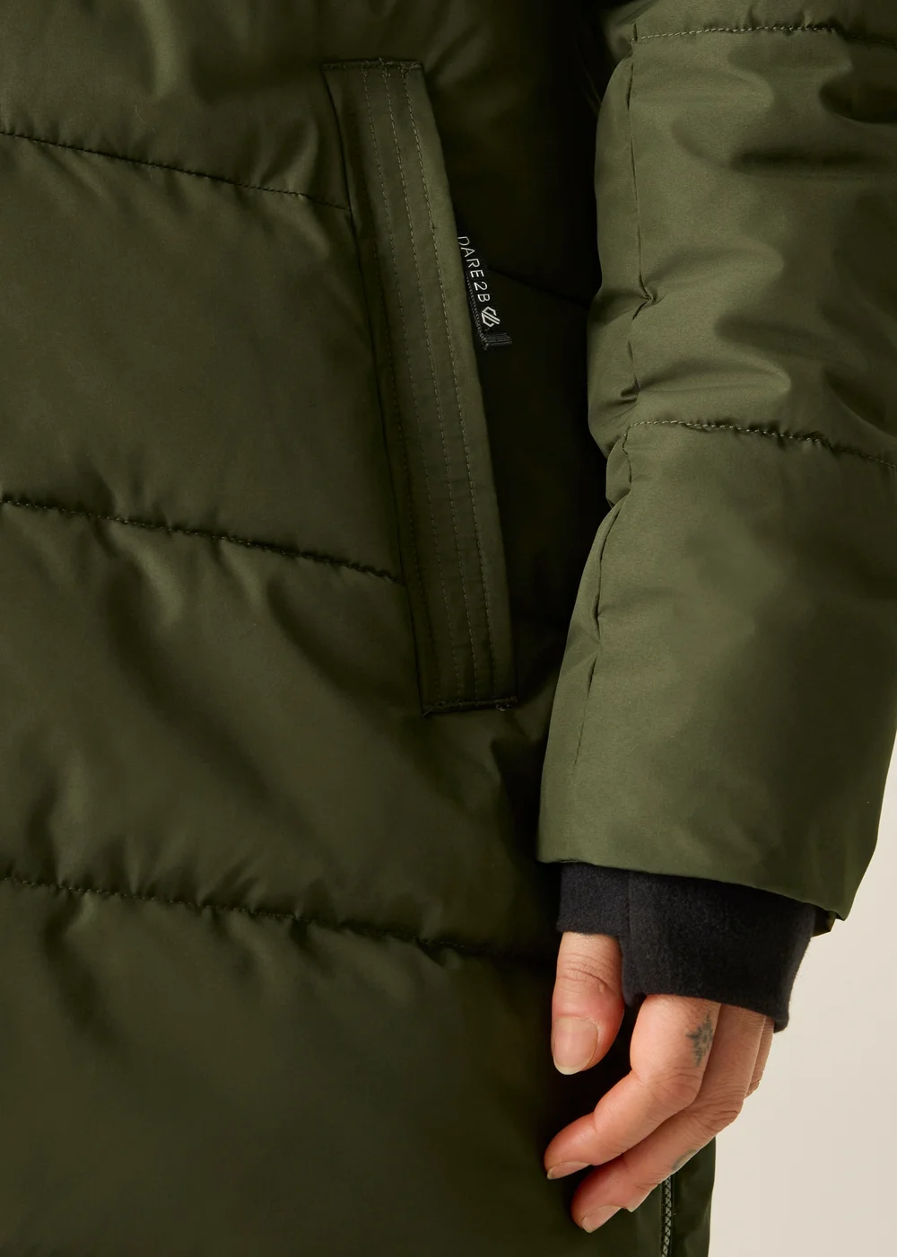 Dare 2B Khaki Glacier Long Waterproof Insulated Jacket - 14 Image 6