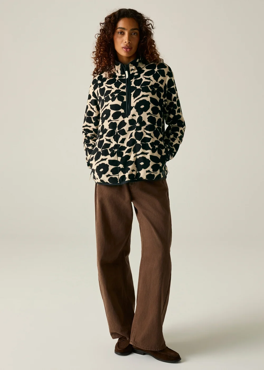 Regatta Black/Off White Frankie Half Zip Warm Fleece - 18 Image 3