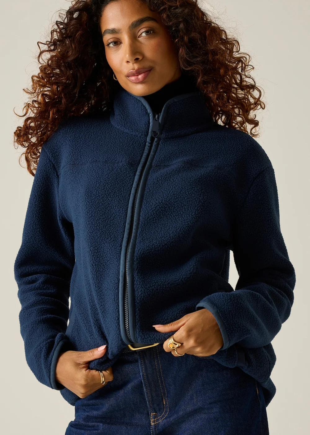 Regatta Navy Frankie Borg Full Zip Comfy Fleece - 10 Image 2