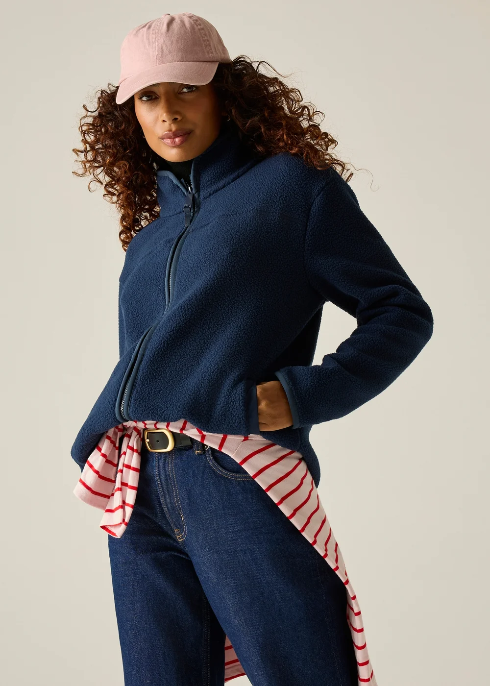 Regatta Navy Frankie Borg Full Zip Comfy Fleece - 10 Image 3