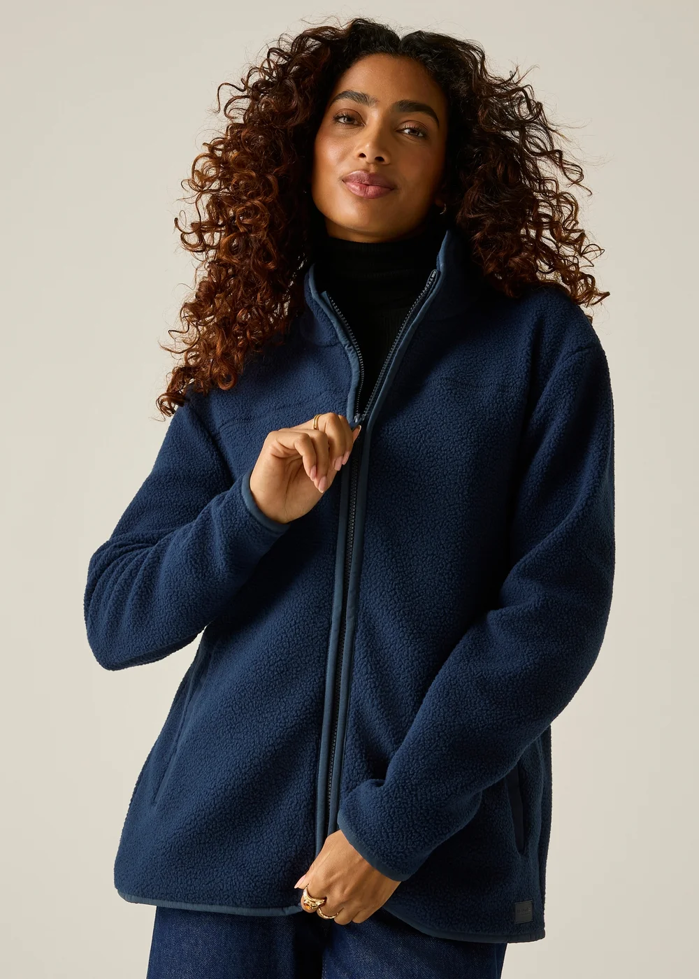 Regatta Navy Frankie Borg Full Zip Comfy Fleece - 10 Image 5