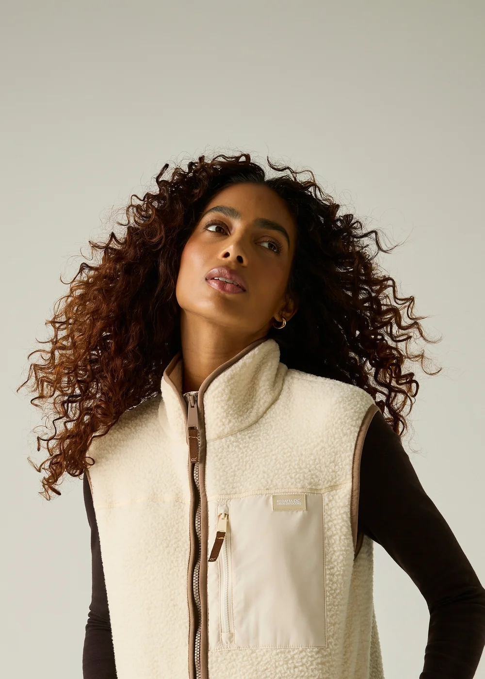 Regatta Beige Frankie Borg Longline Soft Bodywarmer - 18 Image 6