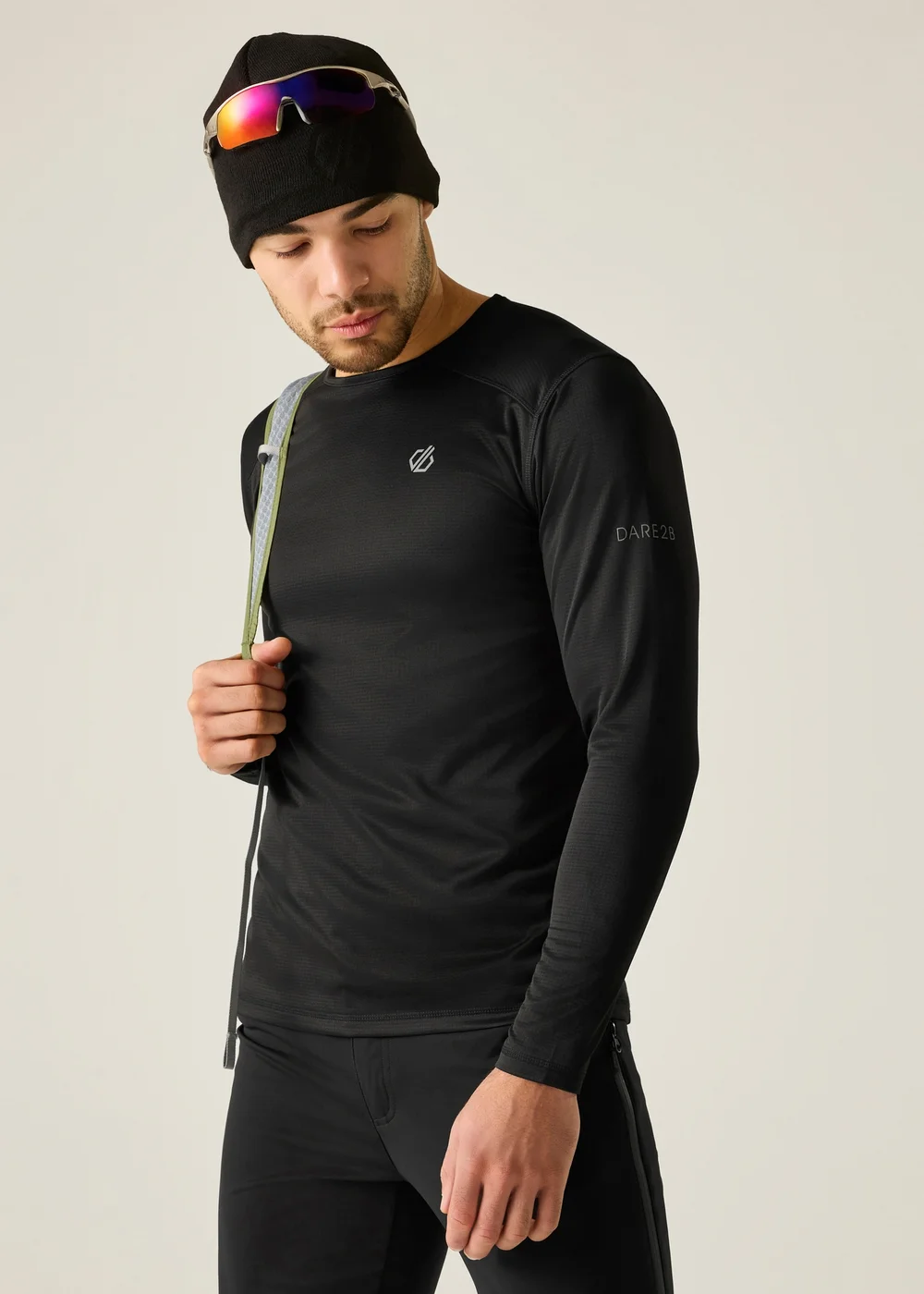 Dare 2B Black Ventura Grid Crew Neck Breathable Fleece - XS Image 1