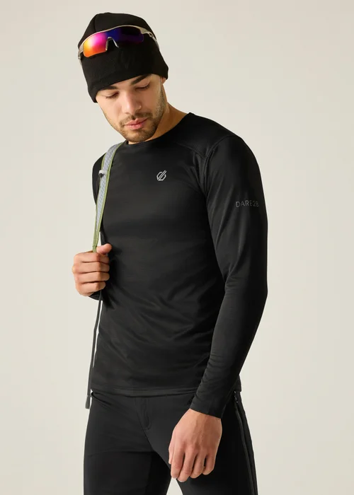 Dare 2B Black Ventura Grid Crew Neck Breathable Fleece - XS Image 1