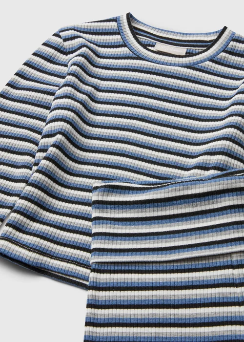 Girls Blue Stripe Top & Leggings Set (7-15 Yrs) - 7 Yrs Image 2