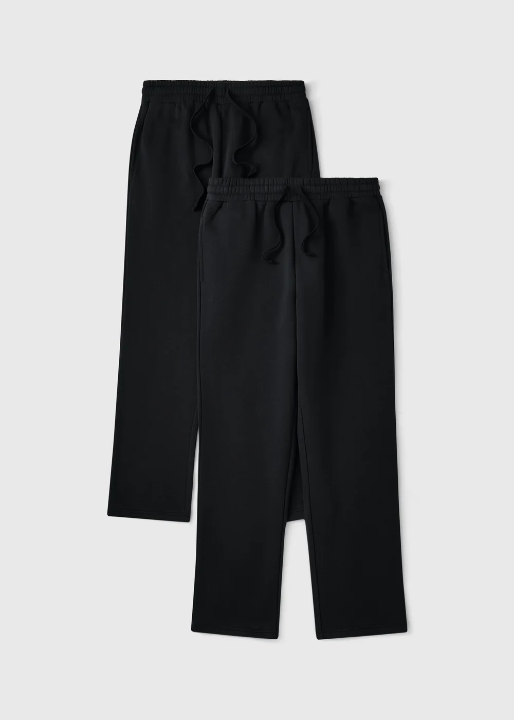 2 Pack Black Essential Straight Leg Jogging Bottom - S Image 1
