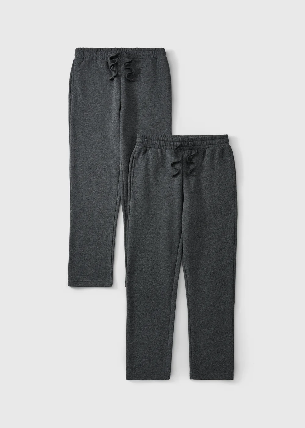 2 Pack Grey Essential Straight Leg Jogging Bottom - Small Image 1