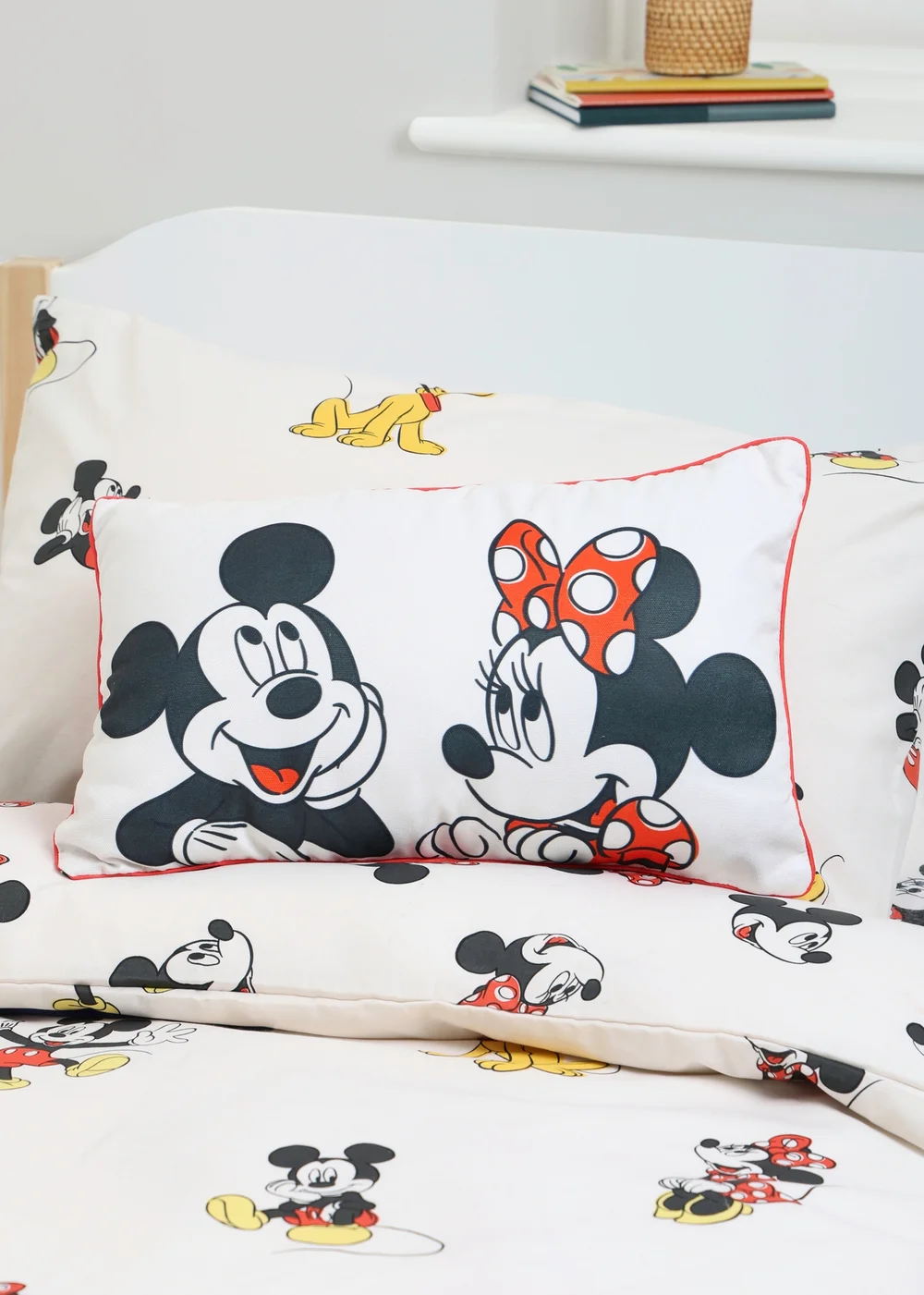 Disney Mickey and Minnie Mouse Rectangle Bolster Cushion - 30 x 50cm Image 1