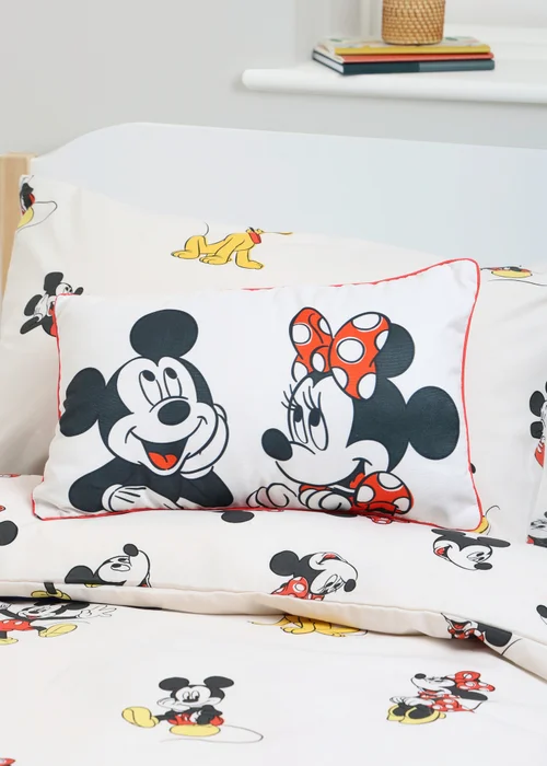 Disney Mickey and Minnie Mouse Rectangle Bolster Cushion - 30 x 50cm Image 1