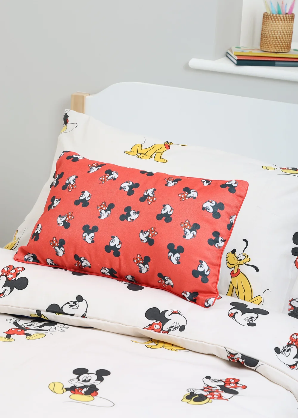 Disney Mickey and Minnie Mouse Rectangle Bolster Cushion - 30 x 50cm Image 2