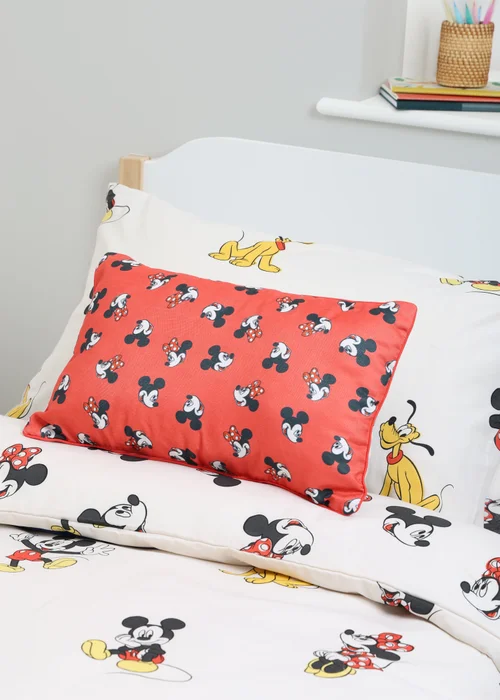 Disney Mickey and Minnie Mouse Rectangle Bolster Cushion - 30 x 50cm Image 2