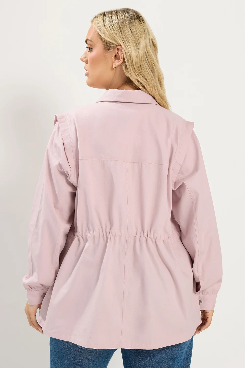 Yours Curve Light Pink Carpenter Jacket - 22-24 Image 4