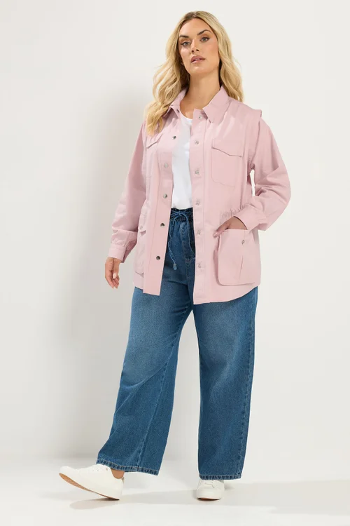 Yours Curve Light Pink Carpenter Jacket - 22-24 Image 3