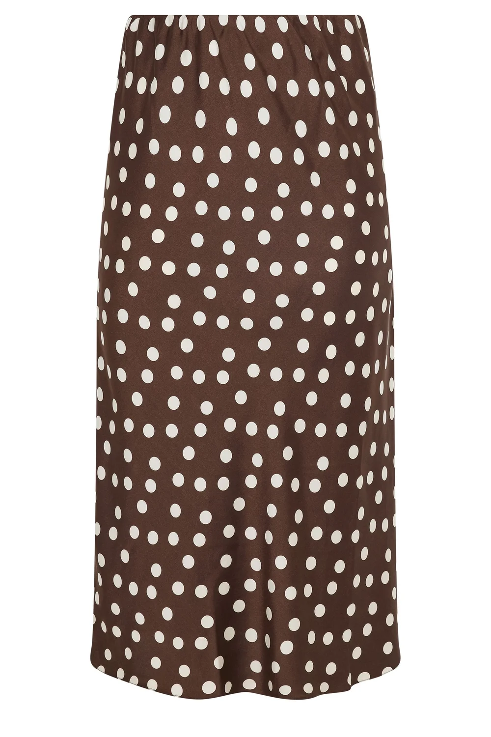 Yours Curve Chocolate Brown Polka Dot Satin Skirt - 26-28 Image 5