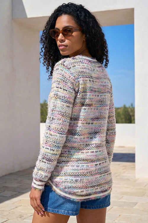 Roman Lilac Space Dye Curved Hem Knit Jumper - 10 Image 3
