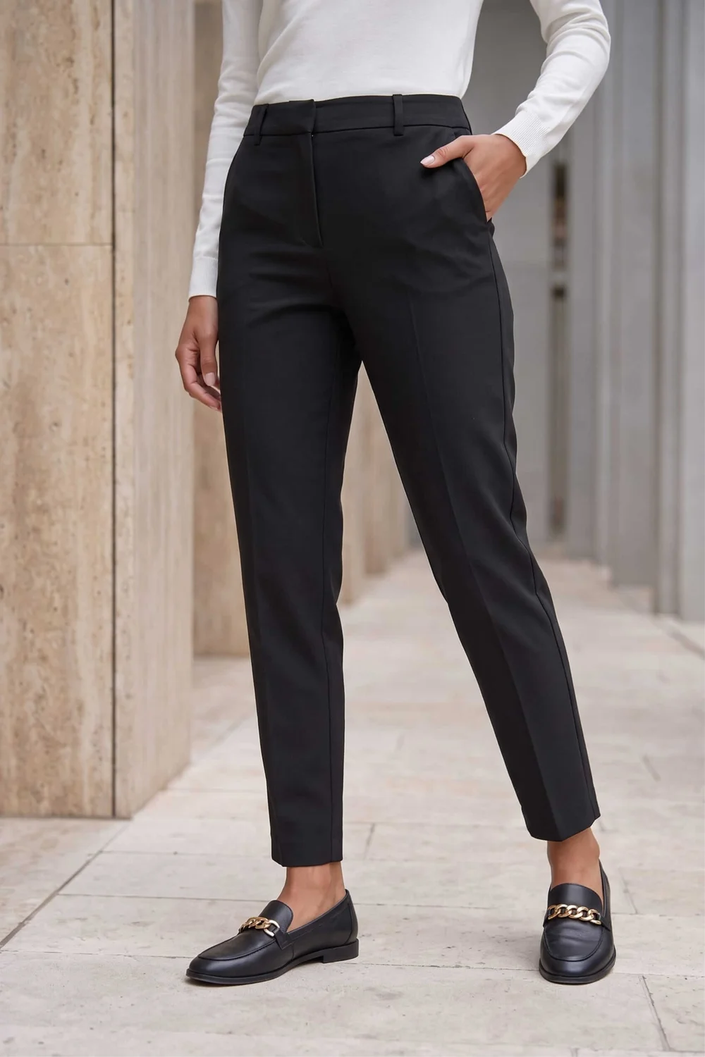 Roman Black Regular Slim Leg Trouser - 18 Image 1