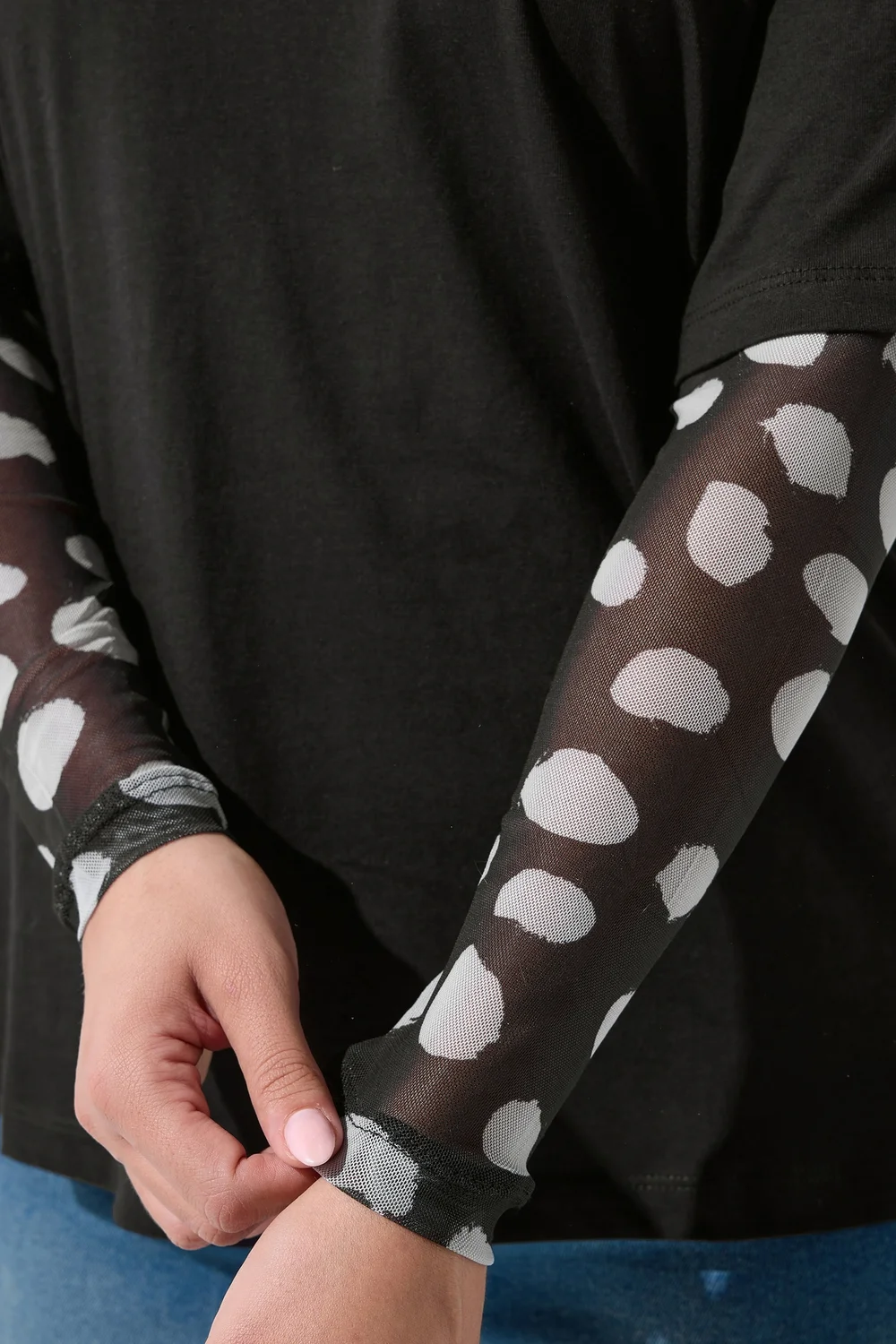 Limited Collection Curve Black Polka Dot Sleeve T-Shirt - 22-24 Image 4