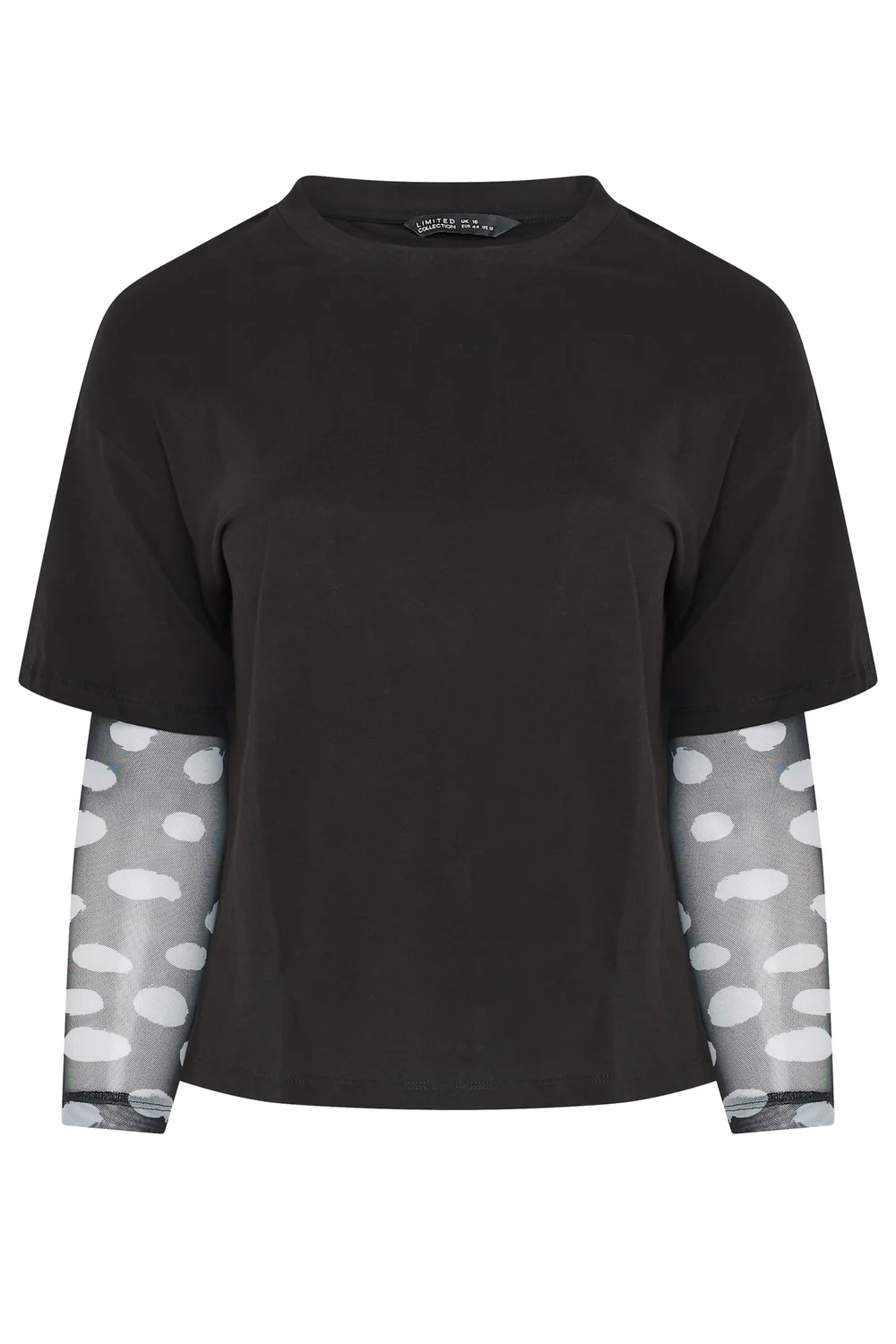 Limited Collection Curve Black Polka Dot Sleeve T-Shirt - 22-24 Image 5