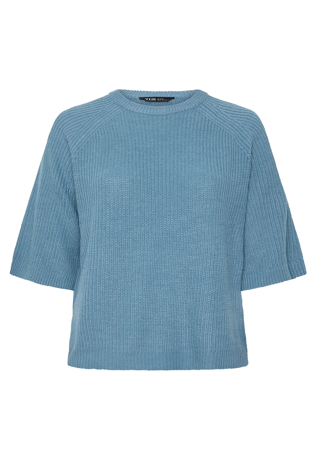 Yours Curve Denim Blue Knitted Jumper - 30-32 Image 2