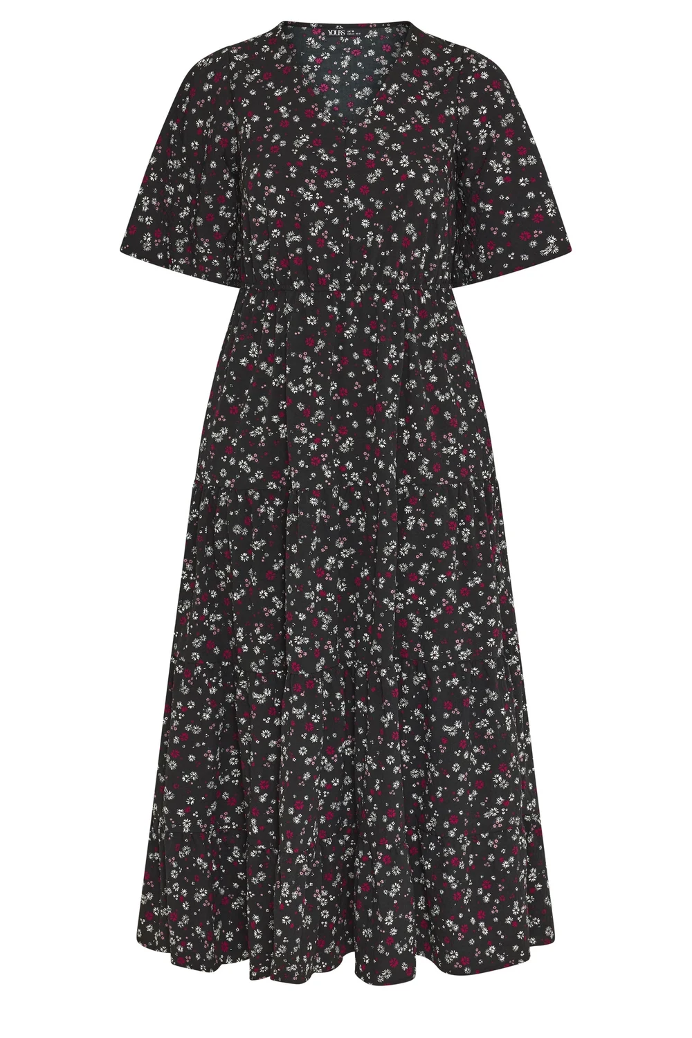 Yours Curve Black Ditsy Floral Textured Maxi Dress - 14 Image 5