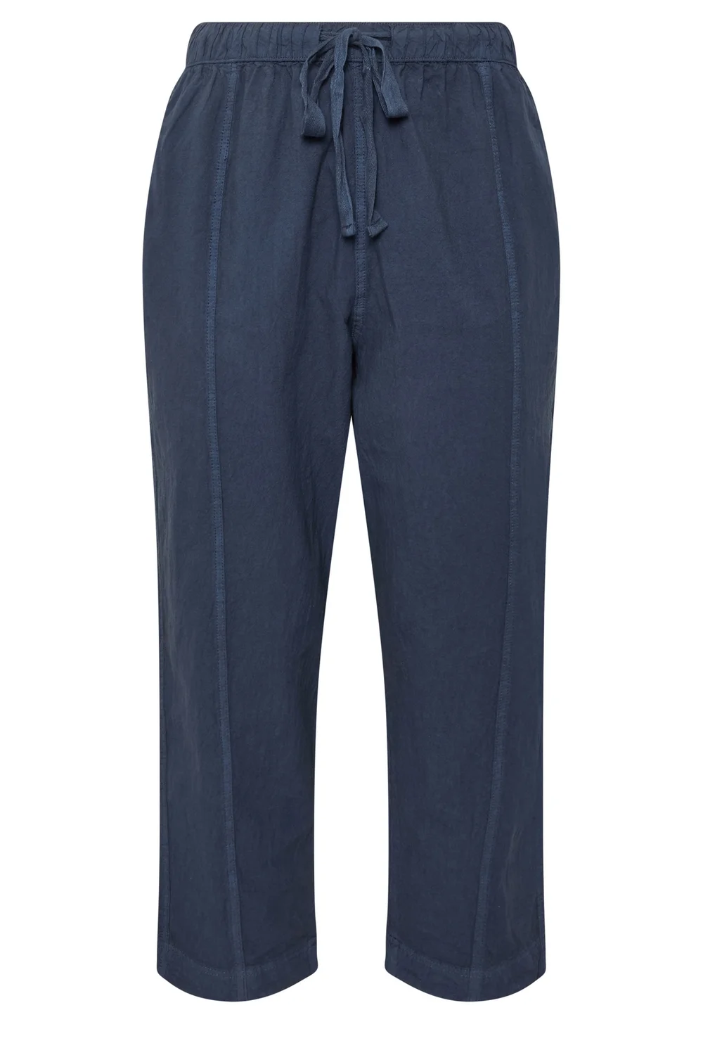 Yours Curve Navy Blue Cool Cotton Barrel Trousers - 12 Image 2