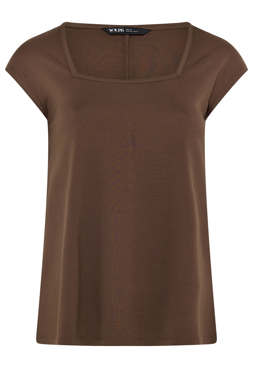 Yours Curve Chocolate Brown Cap Sleeve Top - 22-24 Image 5
