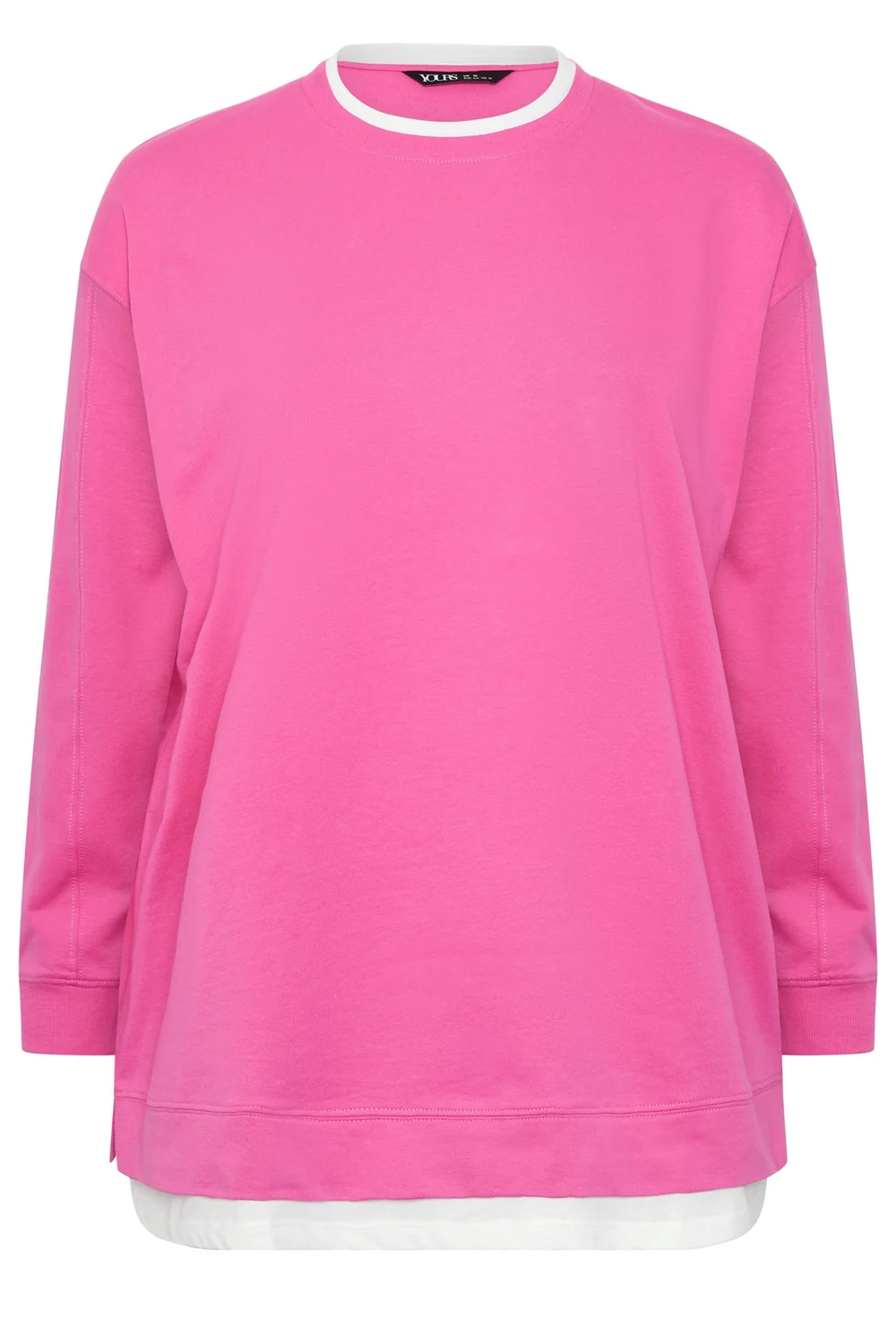 Yours Curve Pink 2-In-1 Crew Neck Sweatshirt - 14 Image 5