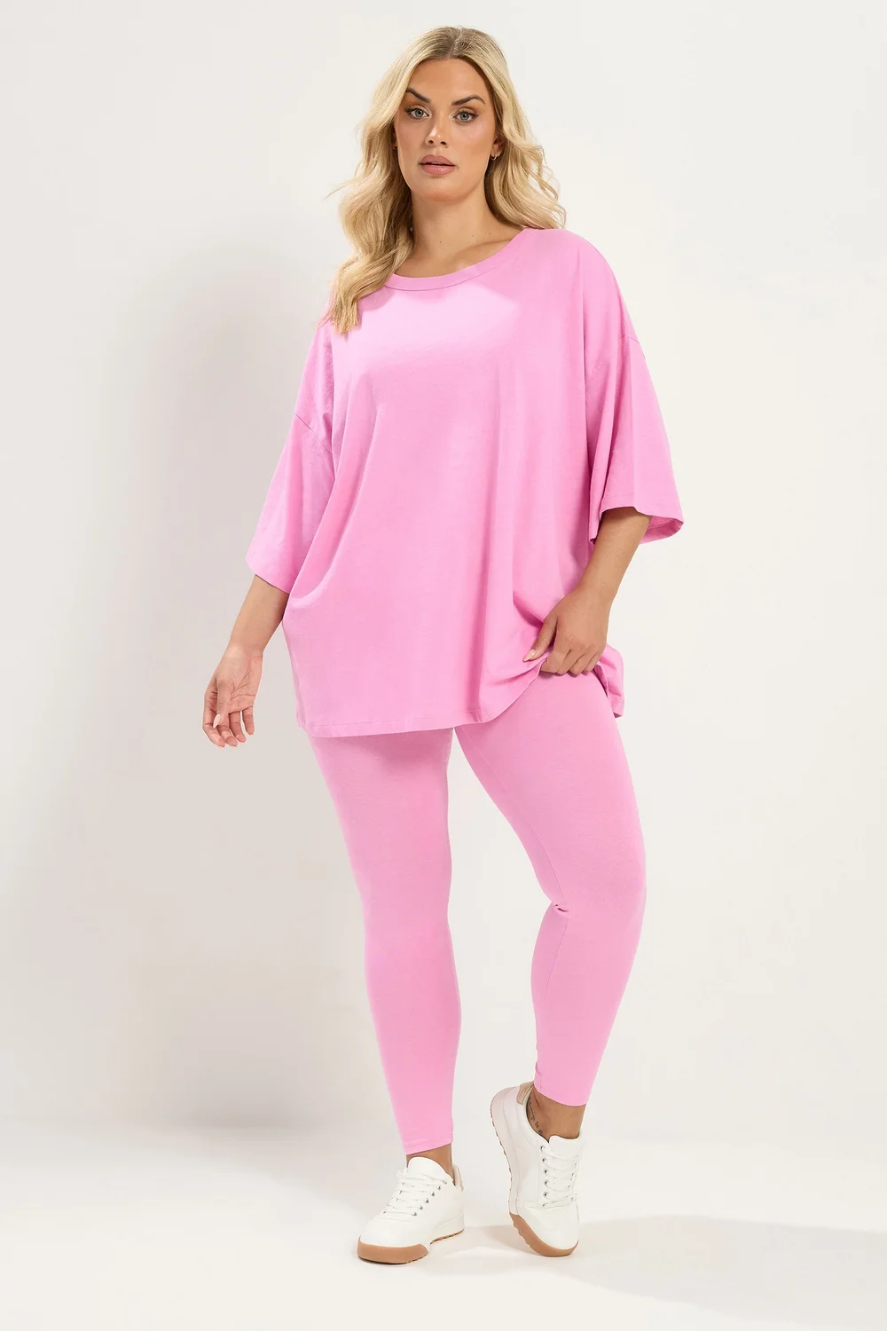 Yours Curve Pink Oversized Boxy T-Shirt - 16 Image 3