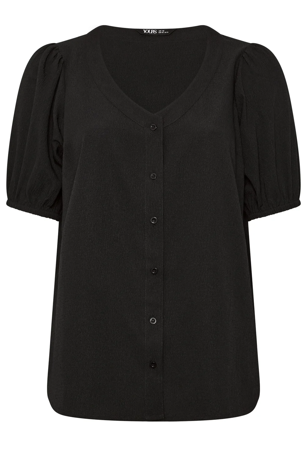 Yours Curve Black Textured Blouse - 16 Image 5