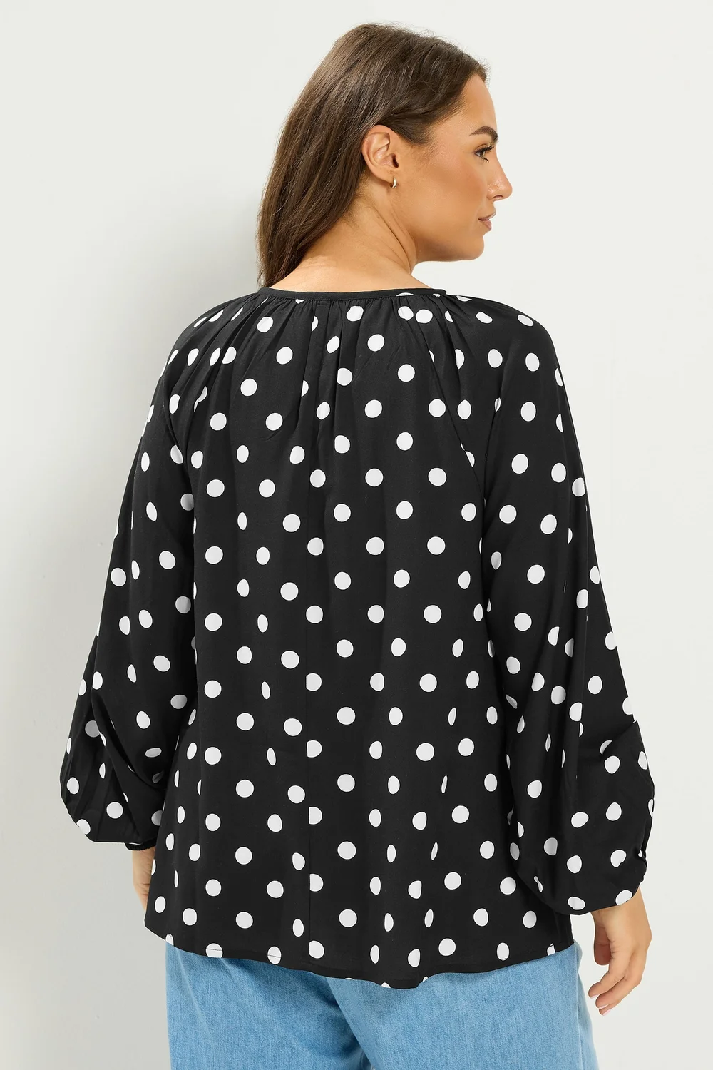 Yours Curve Black Polka Dot Blouse - 22-24 Image 4