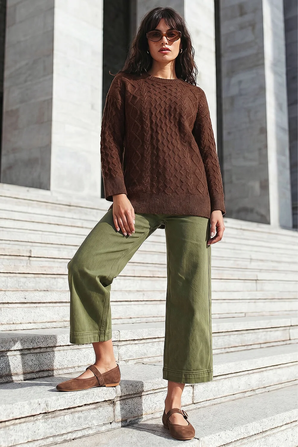 Roman Chocolate Cable Knit Jumper - 20 Image 2