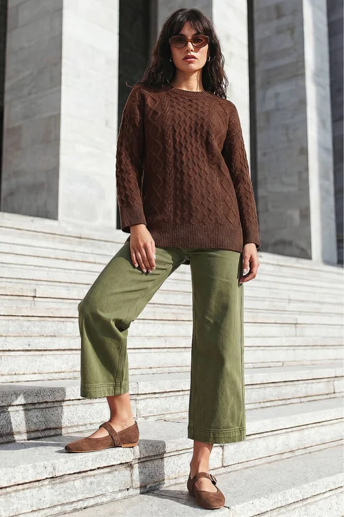 Roman Chocolate Cable Knit Jumper - 20 Image 2