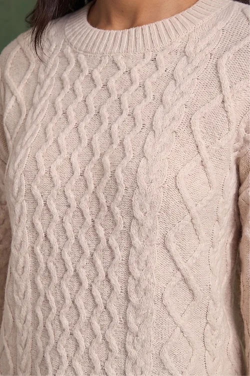 Roman Ivory Cable Knit Jumper - 16 Image 4