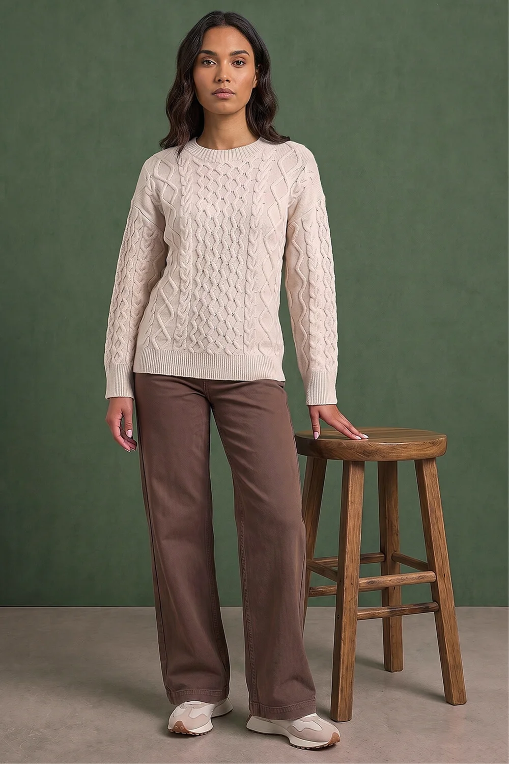 Roman Ivory Cable Knit Jumper - 16 Image 2