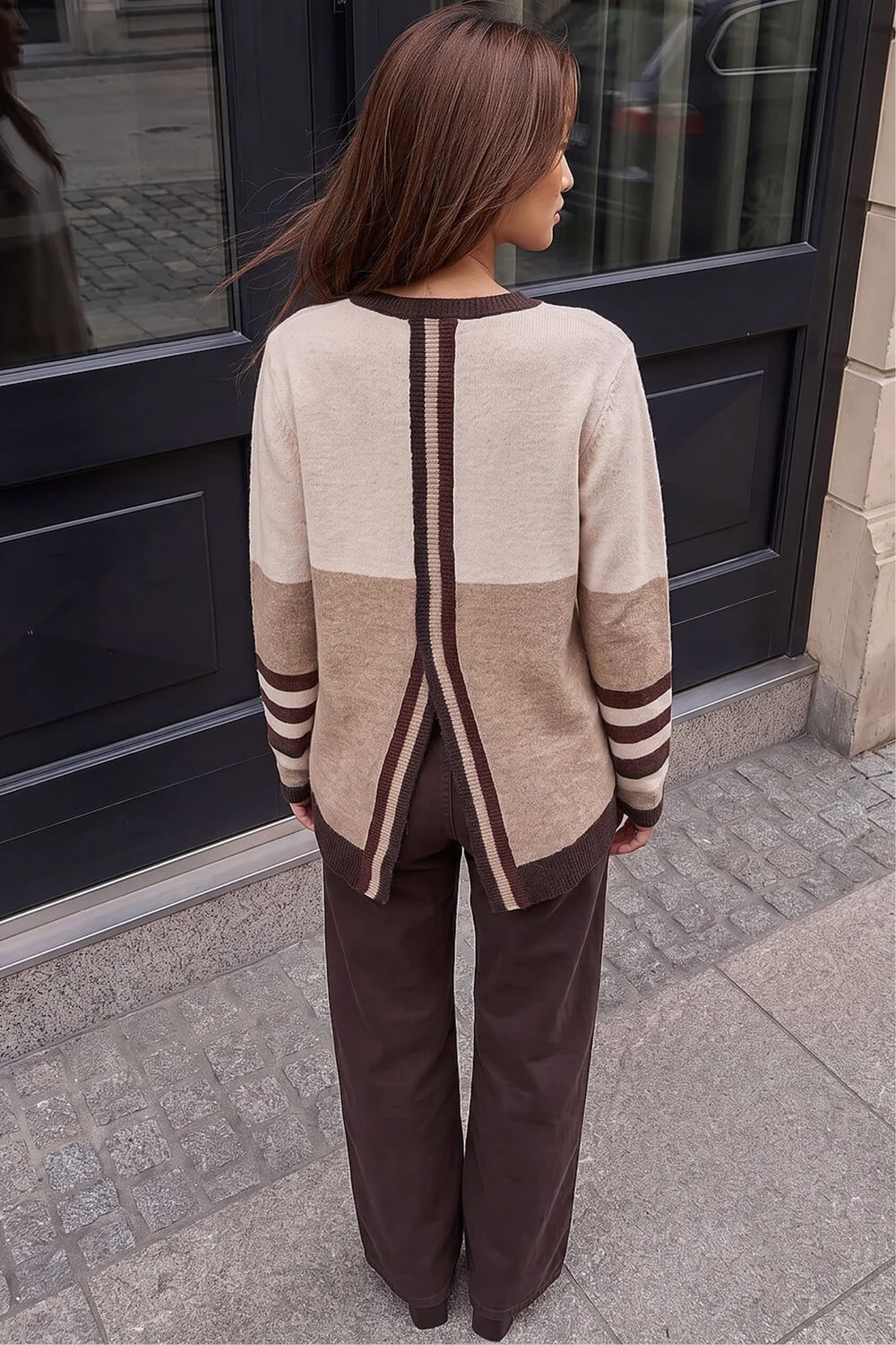 Roman Neutral Colour Block Stripe Jumper - 14 Image 3
