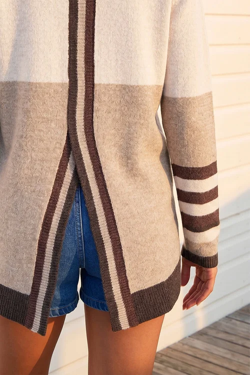 Roman Neutral Colour Block Stripe Jumper - 14 Image 4