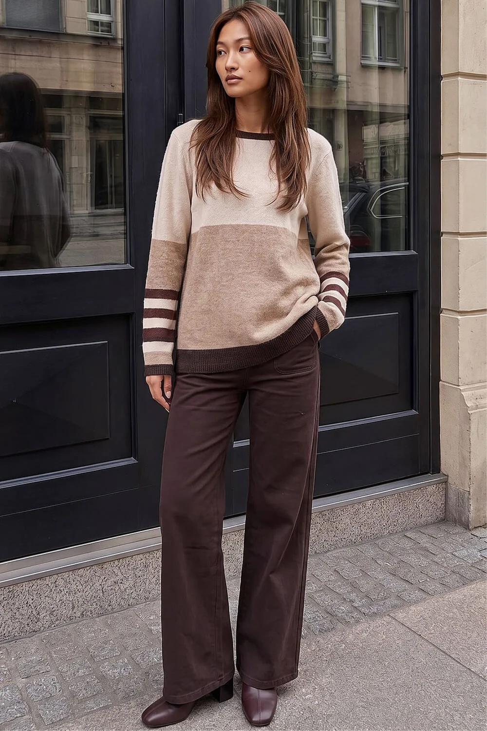 Roman Neutral Colour Block Stripe Jumper - 14 Image 2