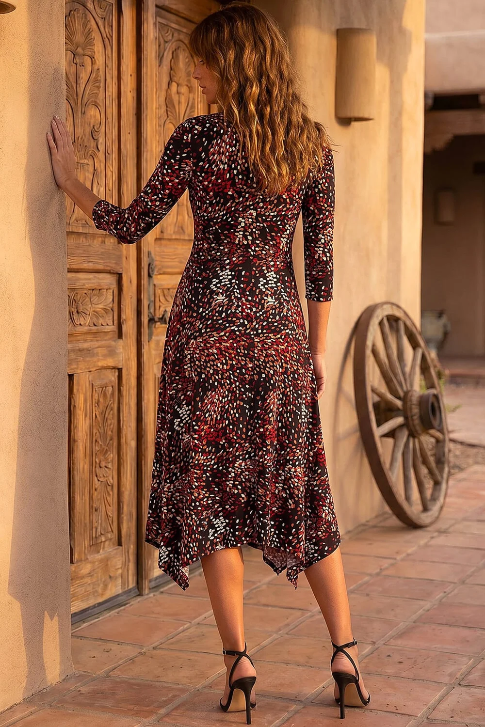 Roman Copper Speckled Hanky Hem Dress - 10 Image 3
